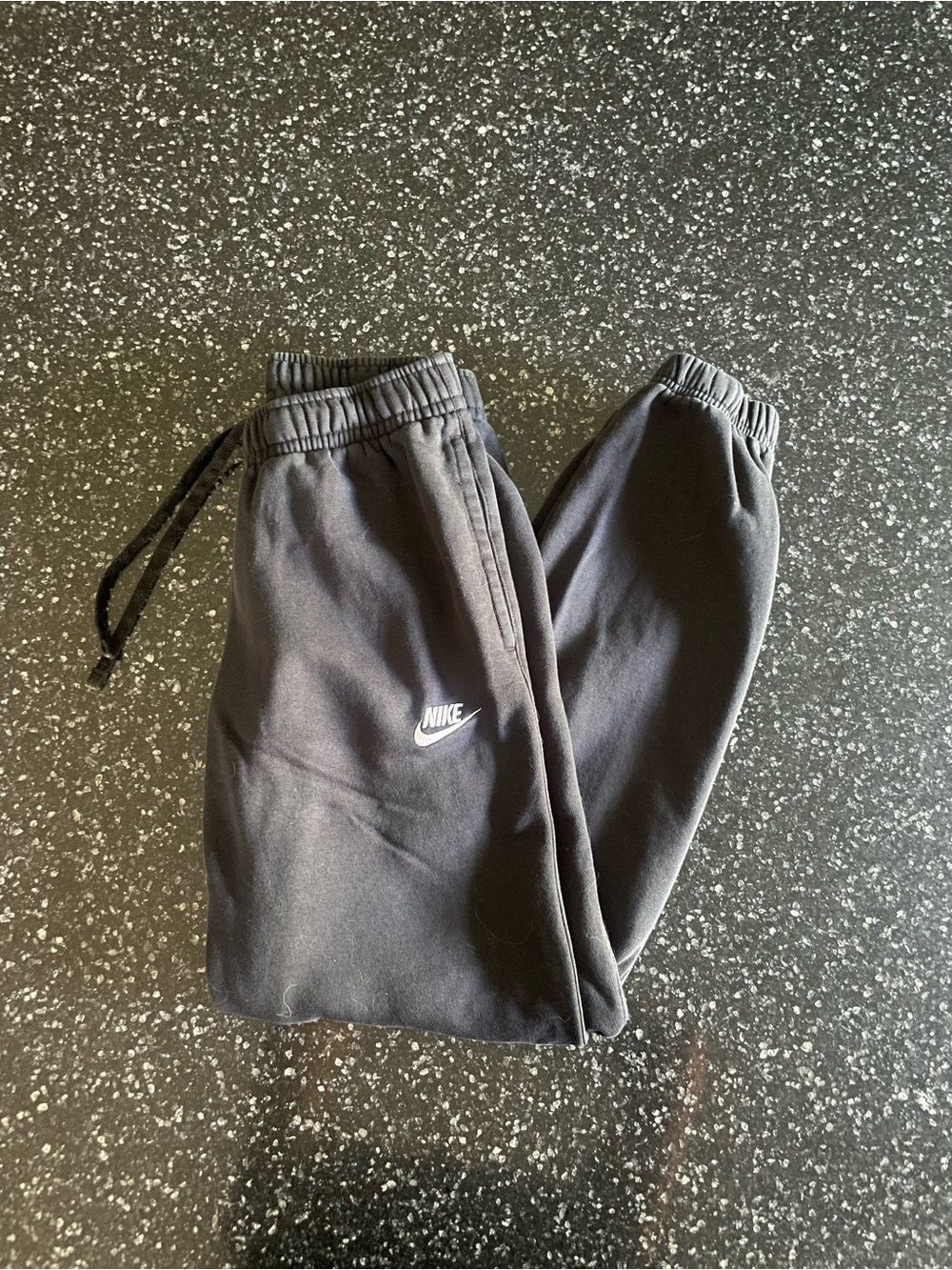 Nike Black Jogger Sweatpants with White Swoosh